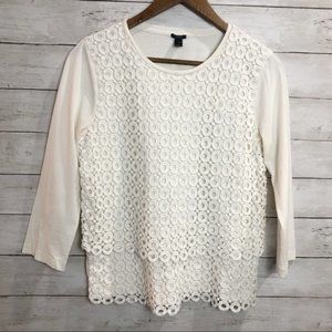 ong Sleeve Ivory Crew